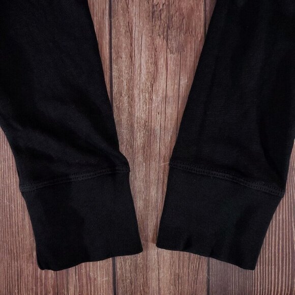 James Perse Womens Size 3 Large Relaxed Crop Hoodie Black Cotton - Picture 7 of 11
